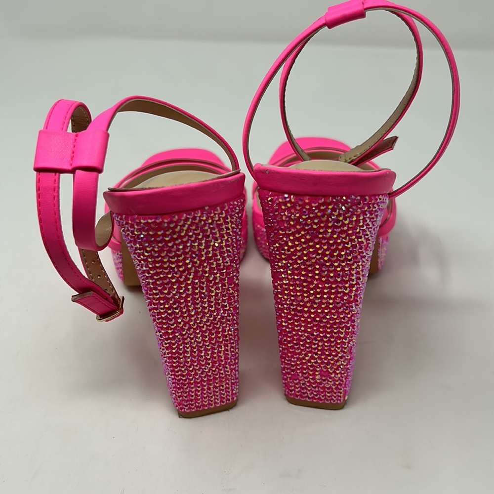 Elisabet Lang Pink Rhinestone Heel Barbie Shoes Size 8.5 Excellent Condition - Picture 9 of 11